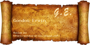 Gondos Ervin névjegykártya