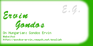 ervin gondos business card